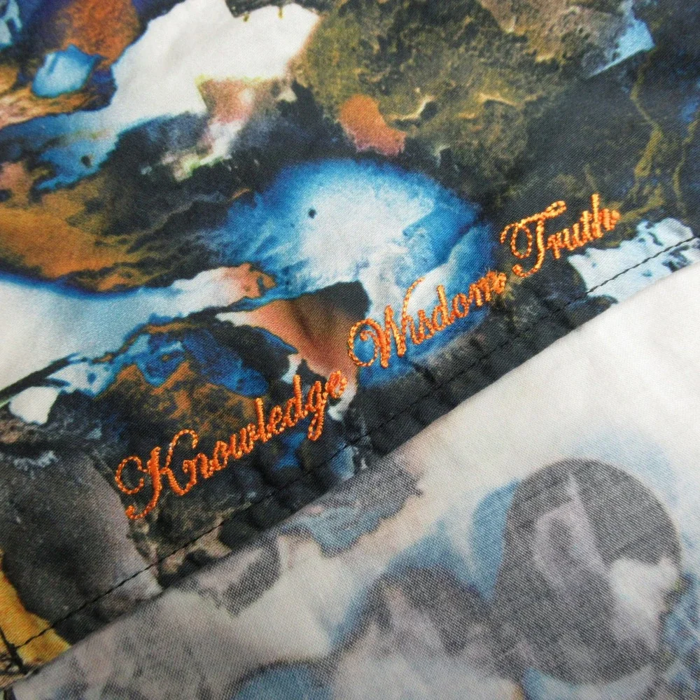 Robert Graham Shirt Mens XL Blue Abstract Classic Flip Cuff Button Down VTG Rare - Picture 11 of 16